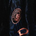 a close up of a man's jacket with a badge on it