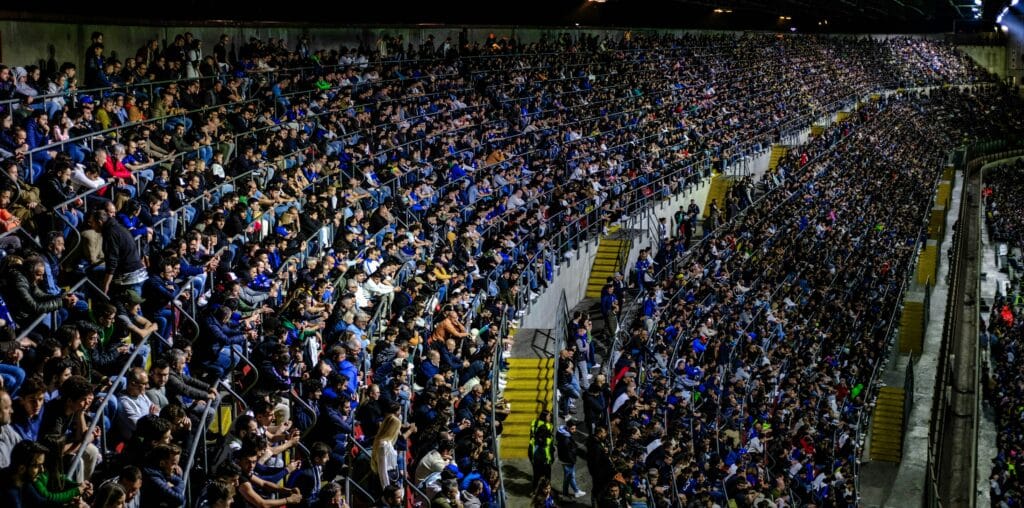 a large crowd of people in a stadium