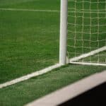 white soccer goal on focus photo